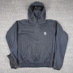 LOKI Hoodie Mens Small Dark Gray Full Zip Integrated Gloves Mask Outdoor Tech